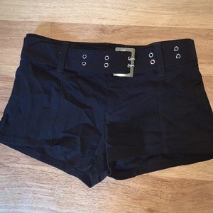 H&M Y2k Belted fitted Black shorts